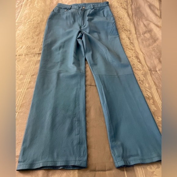 Light blue leather pants - Picture 2 of 6